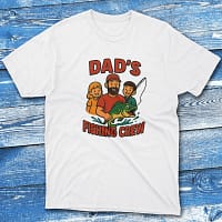 dad's fishing crew white Fishing T-shirt