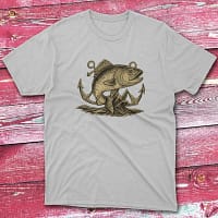 surreal fish grey Fishing T-shirt