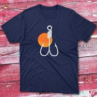 Bait Illustration navy Fishermen T-shirt