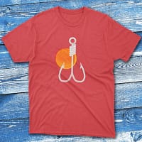 Bait Illustration red Anglers T-shirts