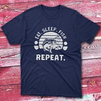 Eat sleep fish repeat navy Fishing T-shirt Eat sleep fish repeat navy Fishing T-shirt