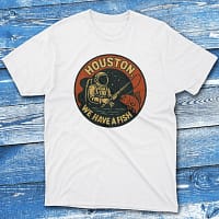 Houston we have a fish white Fisherman Tee
