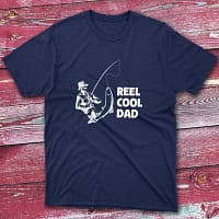 The Reel cool dad navy Fishing T-shirt