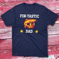 Fin tastic dad navy Anglers T-shirts