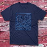 Blue Ocean Waves Navy Fisherman Tee Blue Ocean Waves Navy Fisherman Tee