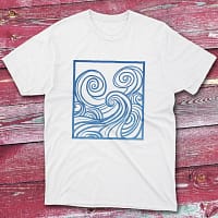 Blue Ocean Waves White Fishermen T-shirt Blue Ocean Waves White Fishermen T-shirt