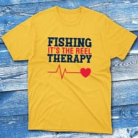 Fishing is the reel therapy daisy Anglers T-shirts Fishing is the reel therapy daisy Anglers T-shirts