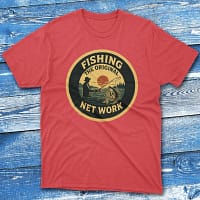 Fishing the original net work red Fisherman Tee Fishing the original net work red Fisherman Tee