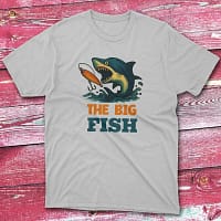 the big fish grey Fishermen T-shirt