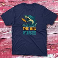 the big fish navy Fishermen T-shirt