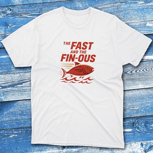 The fast and the fin ous white Anglers T-shirts