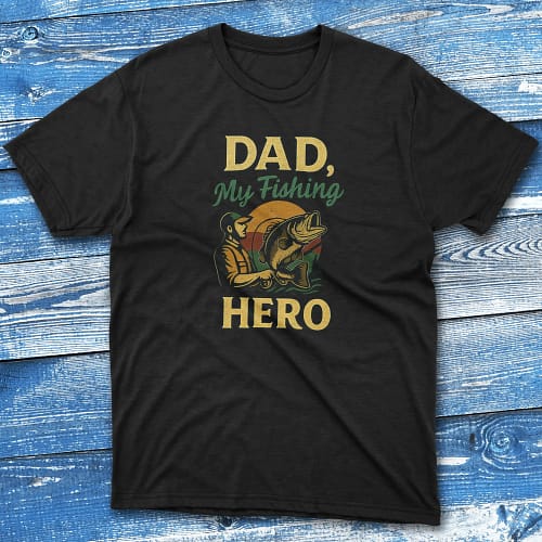 dad my fishing hero black Anglers T-shirts