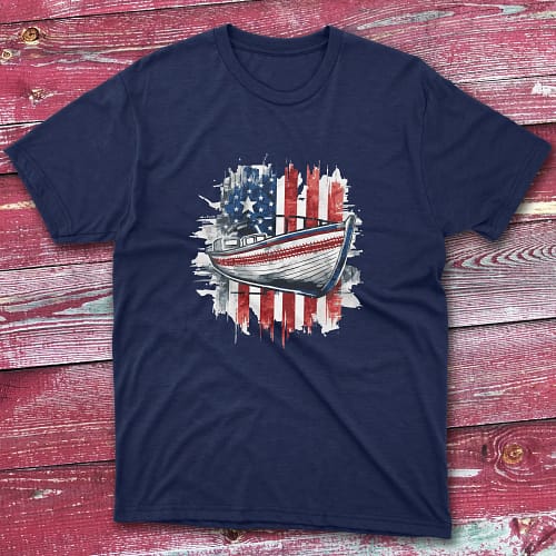 American Fisherman Boat navy Fishermen T-shirt American Fisherman Boat navy Fishermen T-shirt
