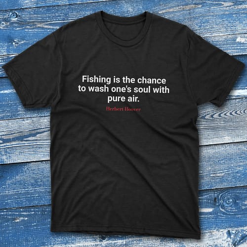 Fishign is the chance to wash Black Anglers T-shirts
