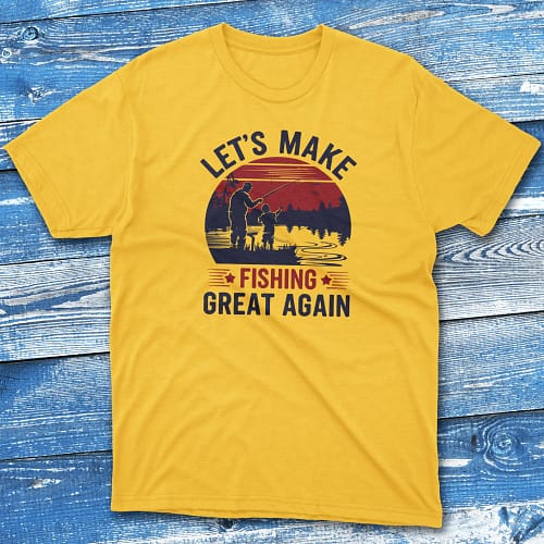 Let's make fishing great again daisy Fishing T-shirt