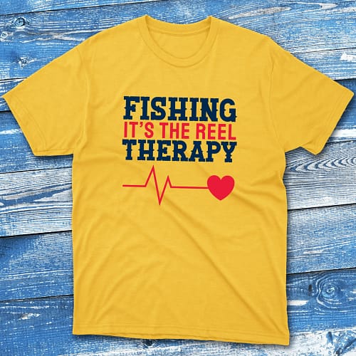 Fishing is the reel therapy daisy Anglers T-shirts