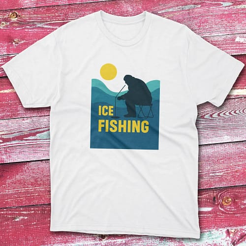 Ice fishing white Anglers T-shirts Ice fishing white Anglers T-shirts