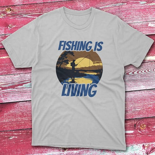 fishing is living grey Anglers T-shirts