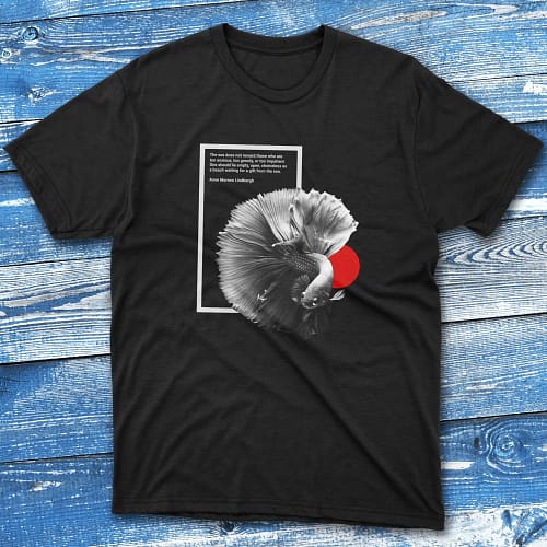 the sea does not reward those who are too anxious black Anglers T-shirts