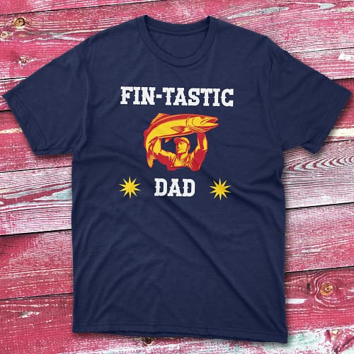 Fin tastic dad navy Anglers T-shirts Fin tastic dad navy Anglers T-shirts