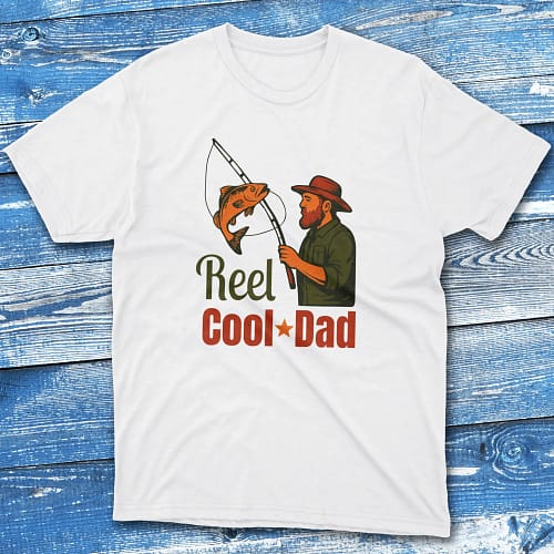 reel cool dad white Fisherman Tee