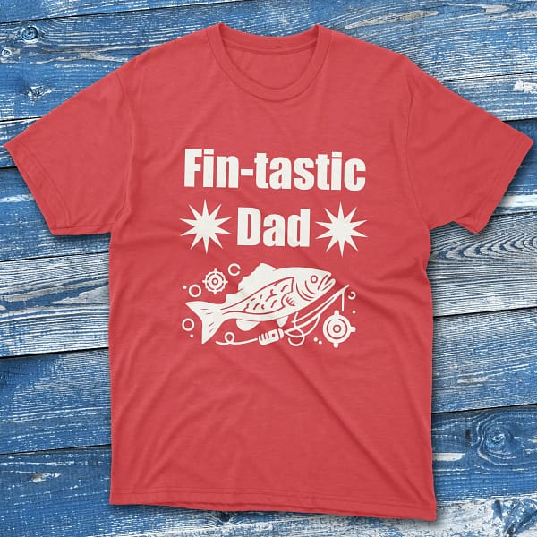 Fin tastic dad Red Fishermen T-shirt