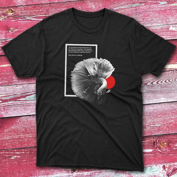 Modern Design Fishing black Anglers T-shirts