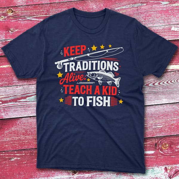 Keep tradtions navy Anglers T-shirts