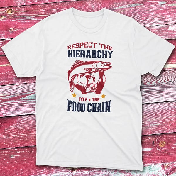respect the Food chain white Fishermen T-shirt