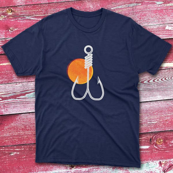 Bait Illustration navy Fishermen T-shirt