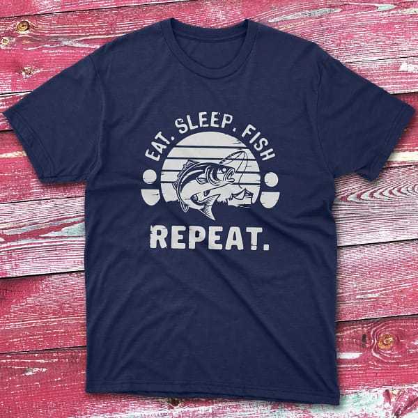 Eat sleep fish repeat navy Fishing T-shirt Eat sleep fish repeat navy Fishing T-shirt