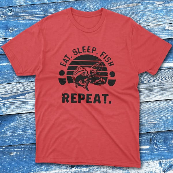 Eat sleep fish repeat red Anglers T-shirts Eat sleep fish repeat red Anglers T-shirts