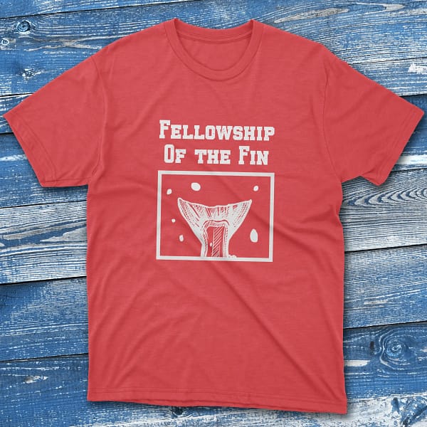 Fellowship of the fin Red Fishermen T-shirt
