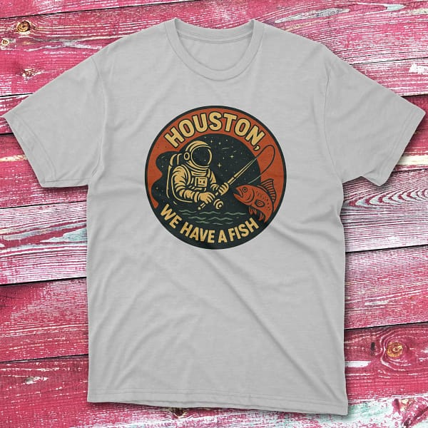 Houston we have a fish grey Fishermen T-shirt
