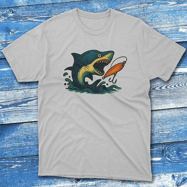 Sharky grey Fishing T-shirt