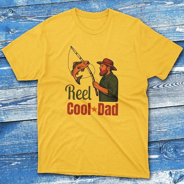 reel cool dad daisy Fishermen T-shirt