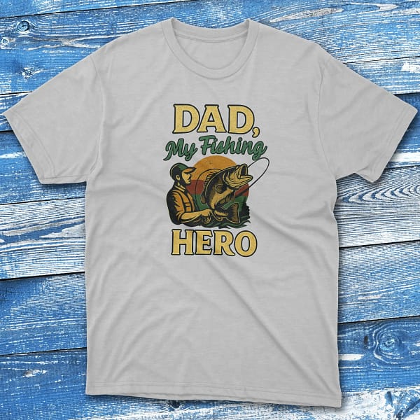 dad my fishing hero grey Anglers T-shirts