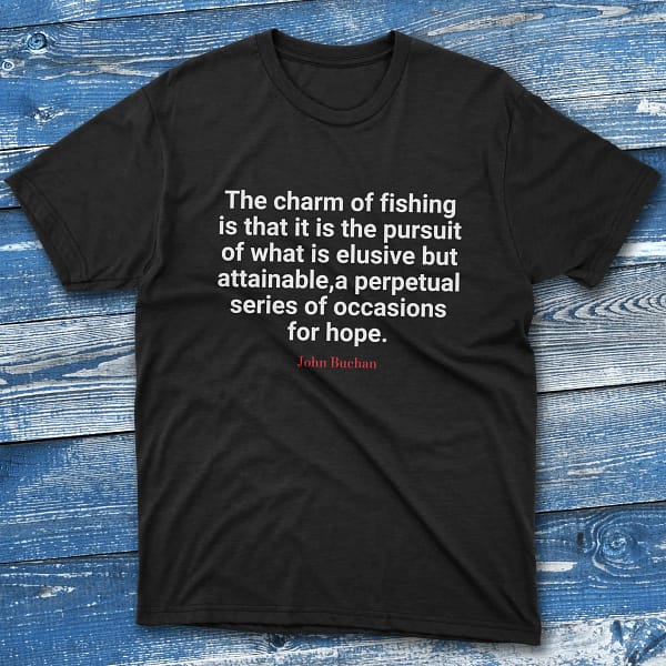 The charm of fishing Black Fishing T-shirt