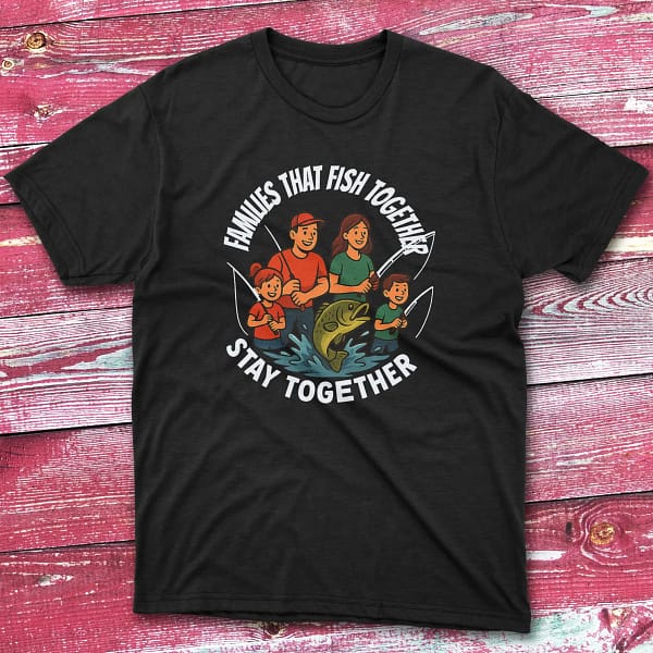 Families that fish together stay together black Fishing T-shirt Families that fish together stay together black Fishing T-shirt