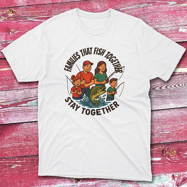 Families that fish together stay together white Fishing T-shirt Families that fish together stay together white Fishing T-shirt