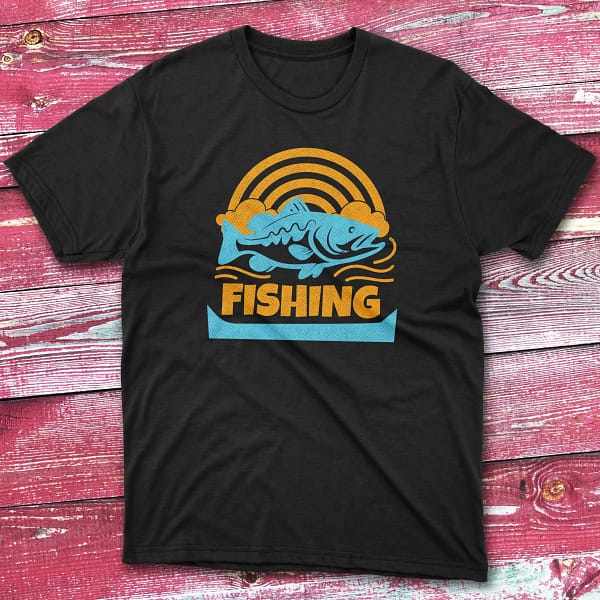 Fishing black Anglers T-shirts