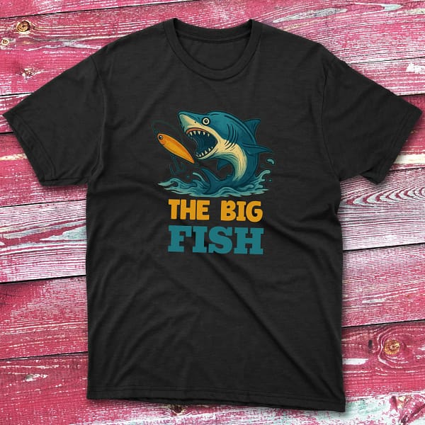 the big fish black Anglers T-shirts