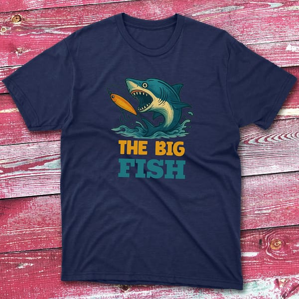 the big fish navy Fishermen T-shirt
